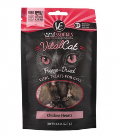 Vital Essentials Freeze-Dried Cat Treats Chicken Hearts .8oz